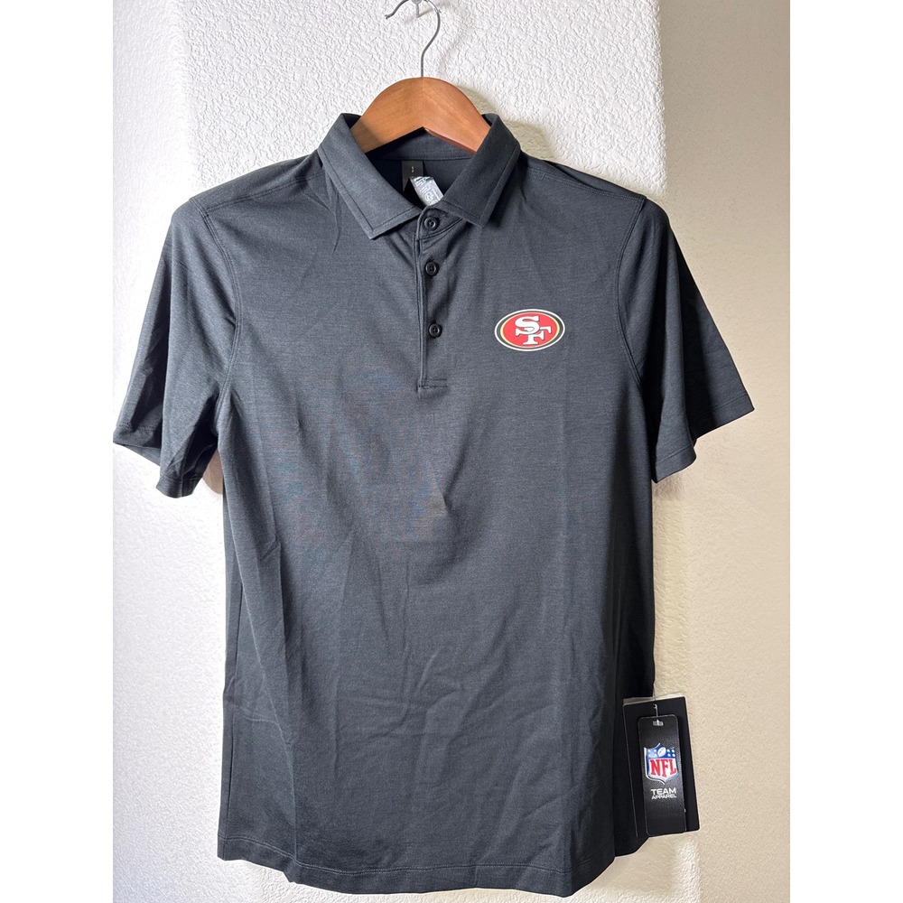 Lululemon San Francisco 49ers Evolution Short Sleeve Polo Black Mens S NWTS Golf